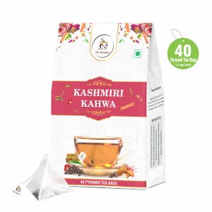 The Meadows Immunity Booster Kashmiri Kahwa Tea Bag - 40 Pyramid Tea Bags - 60Gm Traditional Green Tea Blended with Herbs Spices and Nuts